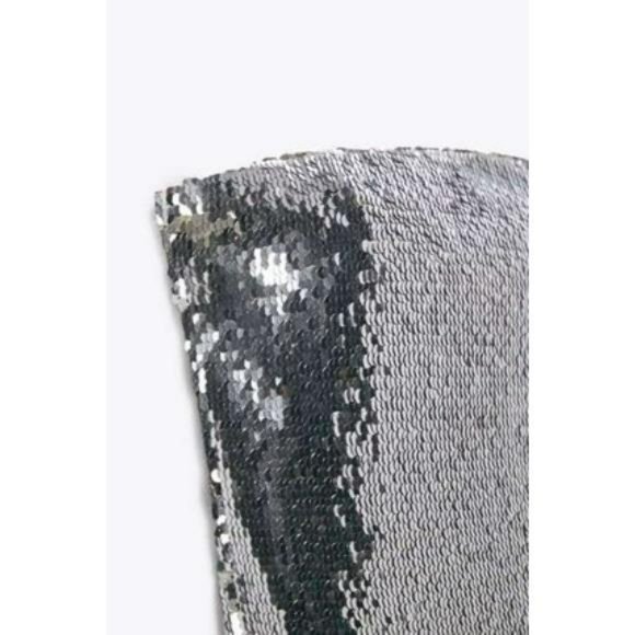 ZARA STRAPLESS SEQUIN DRESS - Picture 6 of 7